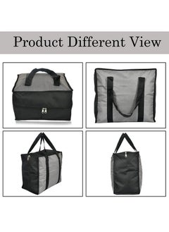 Kuber Industries Kuber Industries Rexine Shopping Bags/Grocery Bag for Carry Grocery, Fruits, Vegetable with Handles (Grey) 54KM4017  - Image 4