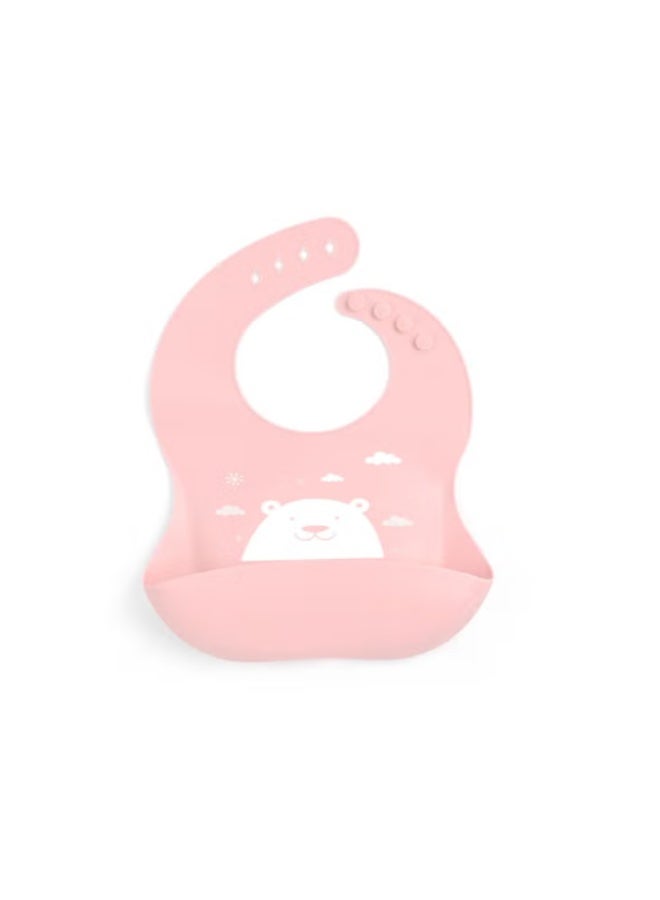 Ezycare Silicone Cartoon Pink Printing Baby Bib – Waterproof, Soft & Easy-Clean Feeding Bib for Babies