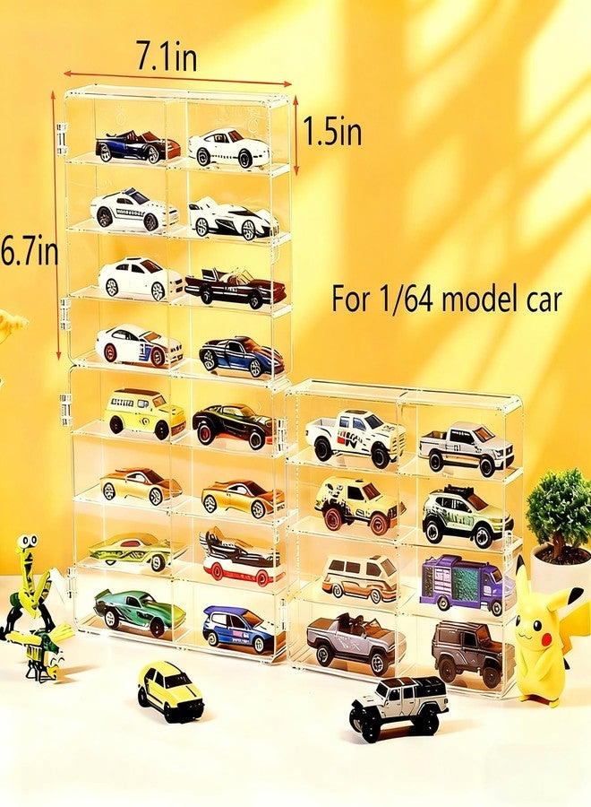 Enklogic 4-Pack Hot Display Case Wheels for 1/64 Scale Toys Car - Wall Mountable Transparent Storage Box for Hot Wheels, Matchbox & Diecast Models,Includes Hooks for Easy Hanging - Image 2