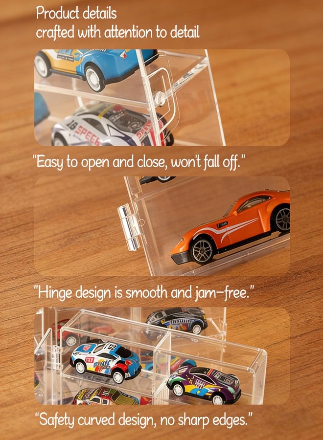 Enklogic 4-Pack Hot Display Case Wheels for 1/64 Scale Toys Car - Wall Mountable Transparent Storage Box for Hot Wheels, Matchbox & Diecast Models,Includes Hooks for Easy Hanging - Image 5