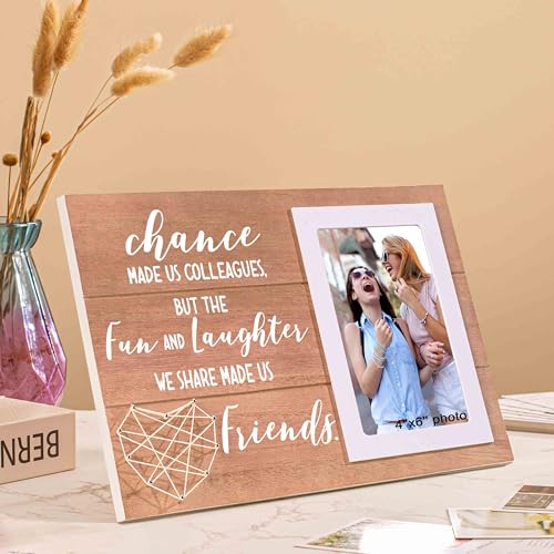 NZY Retirement Gift New Job Wooden Handmade Picture Photo Frame Fits 6"x 4" Photo Going Away Goodbye Farewell Leaving Colleagues Gift Boss Coworker Friend Team Member Present Chance Made Us Colleagues - Image 5