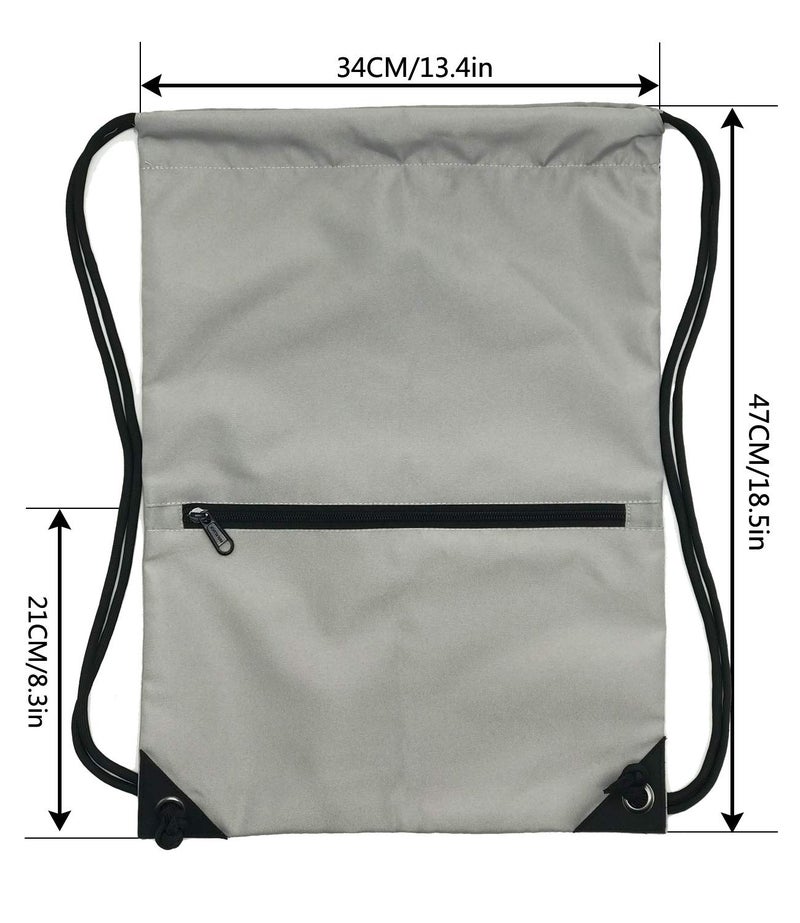 HOLYLUCK Drawstring Backpack Bag Sport Gym Sackpack (grey) - Image 2