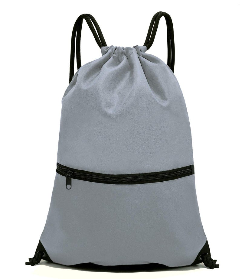 HOLYLUCK Drawstring Backpack Bag Sport Gym Sackpack (grey) - Image 1