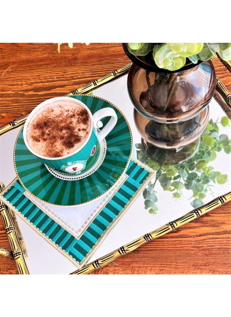 Ge Living - Decorative Candy Series Green Cocktail Napkin - 2 Pieces - Image 1