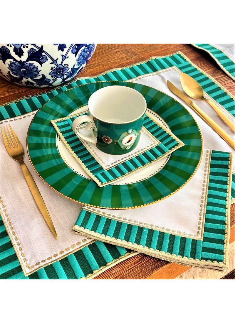 Ge Living - Decorative Candy Series Green Cocktail Napkin - 2 Pieces - Image 1