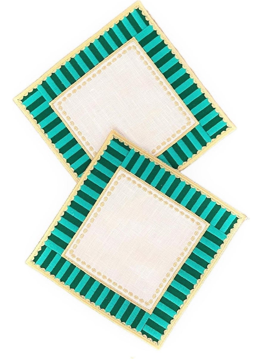 Ge Living - Decorative Candy Series Green Cocktail Napkin - 2 Pieces - Image 1