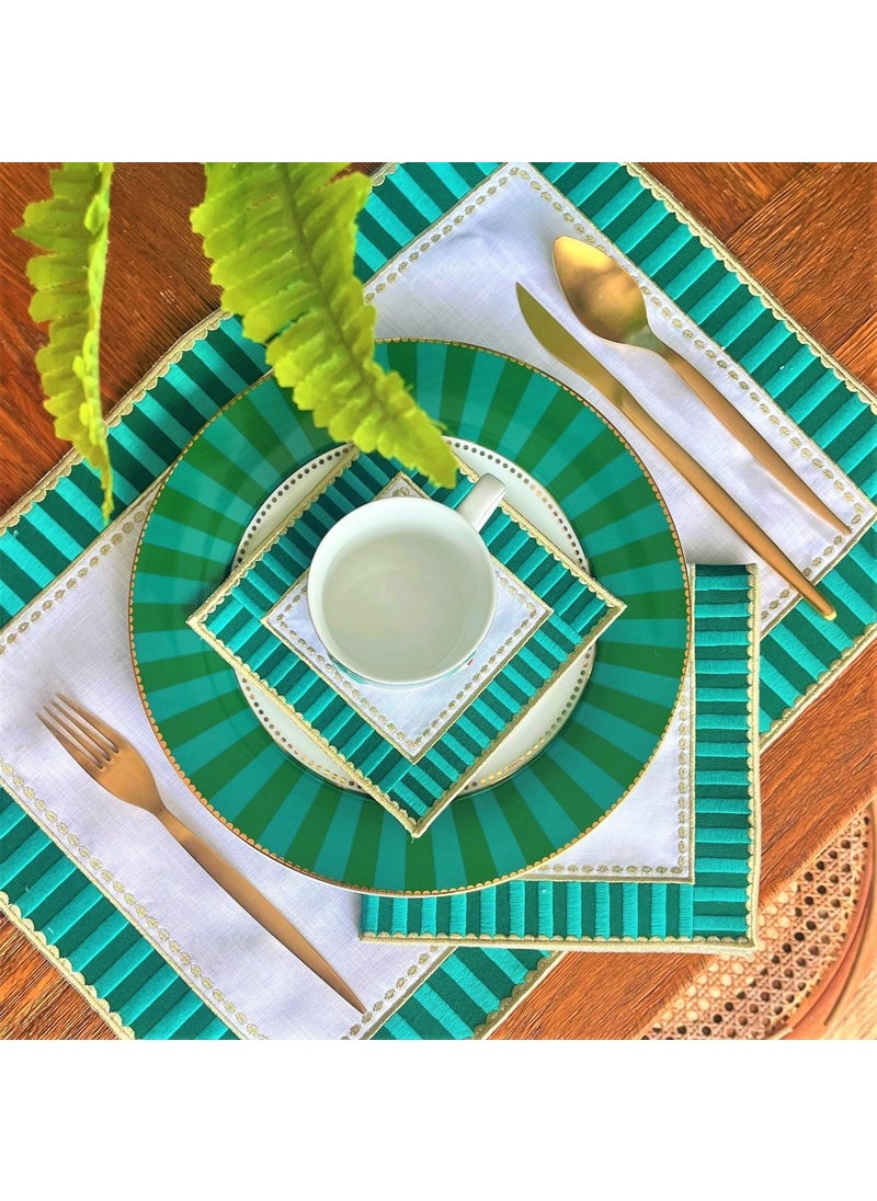 Ge Living - Decorative Candy Series Green Cocktail Napkin - 2 Pieces - Image 1