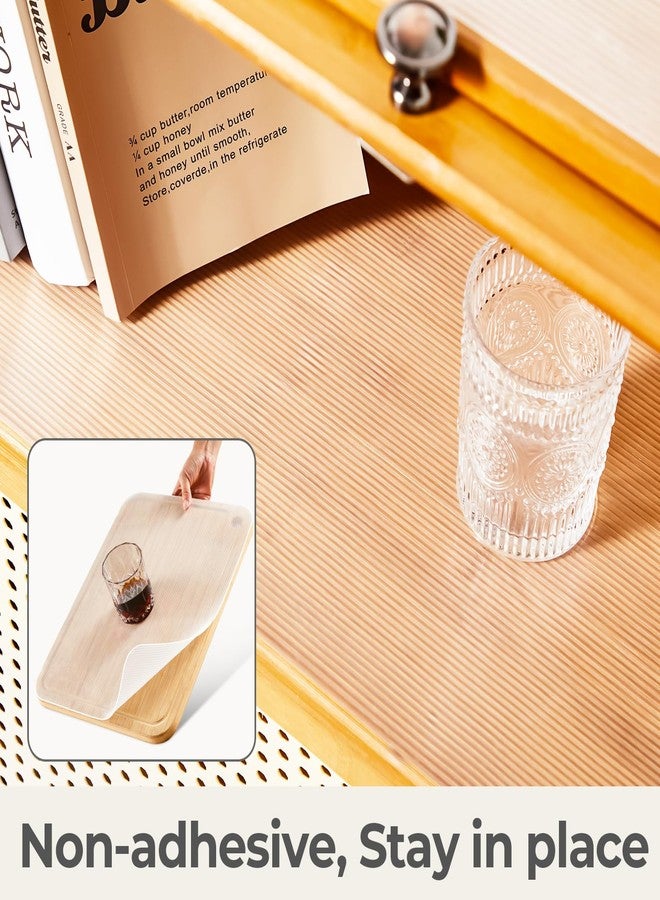 ALIUNI 100% EVA Shelf Liner, 12" x 240" Drawer Liners for Kitchen Cabinet, Non Adhesive Non Slip Plastic Dresser Pantry Shelves Mat, Clear - Image 2