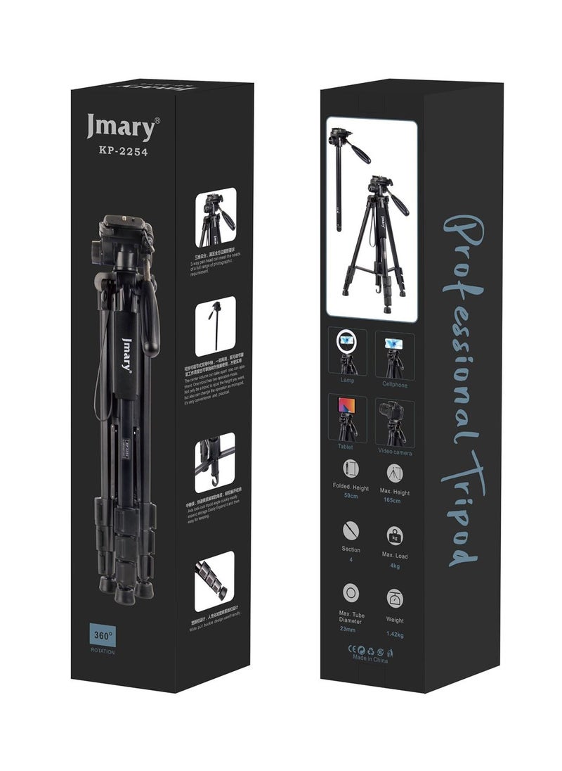 Jmary Professional Aluminum Tripod Monopod For All DSLR Cameras (Black) KP-2254  - Image 1