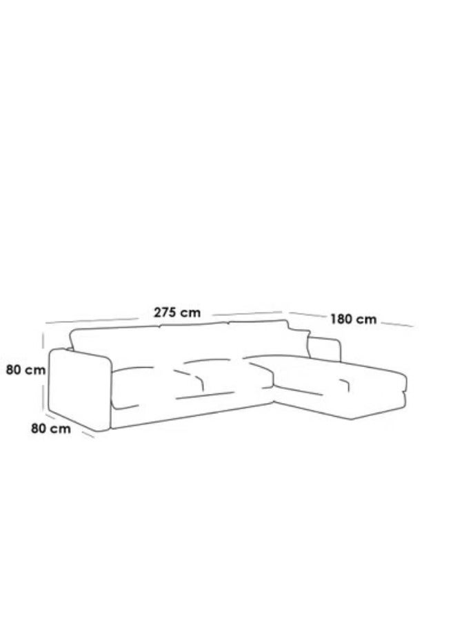 Malazhouse Beech Wood and Linen Fabric L-Shape Sofa - Beige - Image 2