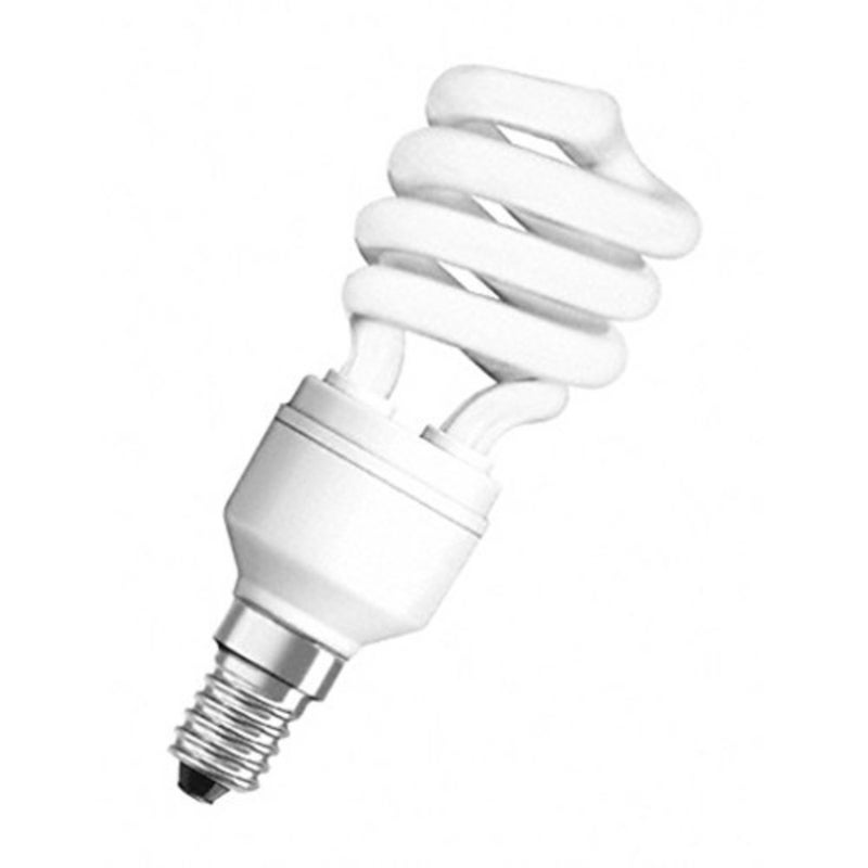 Office lighting, ceramic, warm white, energy-efficient spiral CFL bulb with E14 base, 12W, 2700K, pack of 10 - Image 2