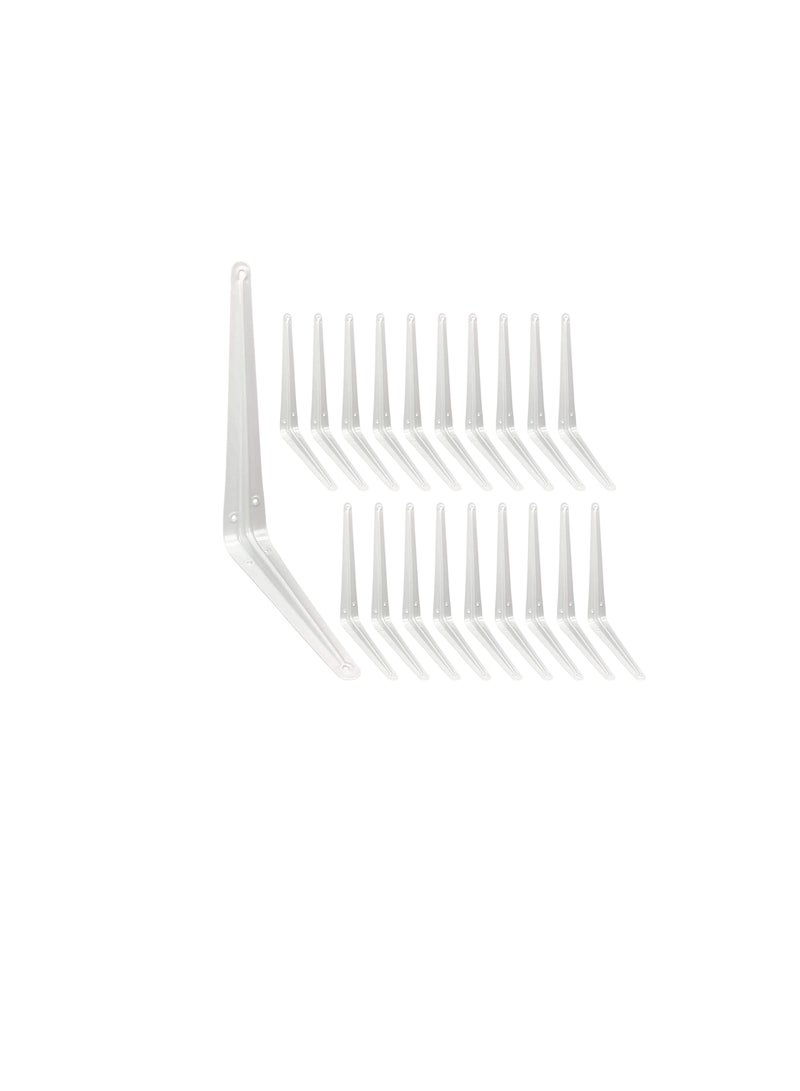ROBUSTLINE Robustline 24 Pcs White Shelf Brackets 10" x 12" Inch, Heavy Duty L Bracket Corner Brace Support, Metal Joint Angle Bracket for Hanging, Floating Shelves Bracket for Shelf.  - Image 1