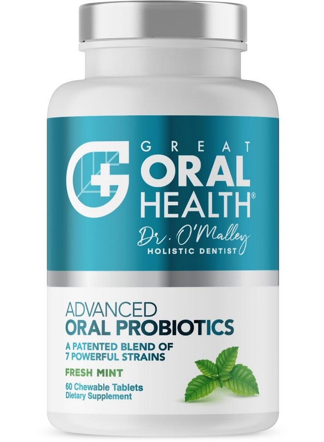 Great Oral Health Oral Probiotics for Mouth Bad Breath Treatment for Adults: Dentist Formulated Advanced Oral Probiotics for Teeth and Gums with BLIS K12 M18-60 Chewable Oral Health Probiotics Supplement Tablets Mint - Image 1