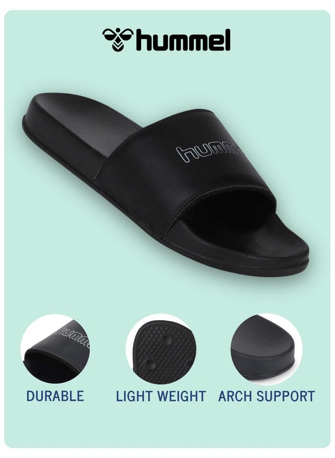 hummel CLASSIC MEN SLIDERS Comfortable Cushioned Sole Arch Support Durable Lightweight Flexible Trendy Style Flip flops and Slippers Slides for Men Daily use Chappal - UK 7 - Image 3