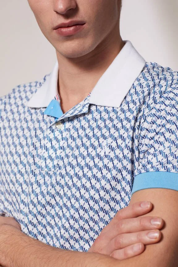 Vicomte A. Patrick White & Blue Polo