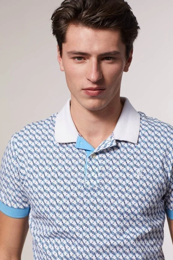 Vicomte A. Patrick White & Blue Polo