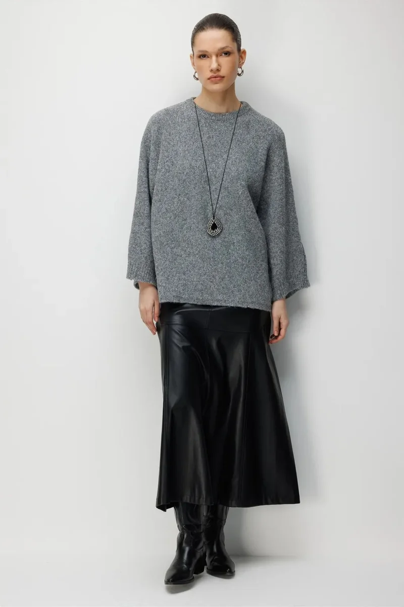Mixray MIXRAY Women's Oversized Crew Neck Sweater