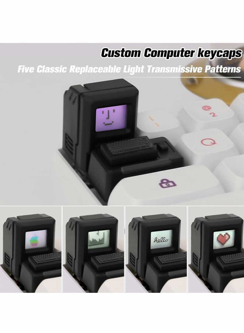 Excefore Custom Keycaps for Esc Key and Tab Key - Magnetic Light Transmission Keycaps - Classic Retro Mechanical Backlit Keyboard Esc Tab Keycap for GK61 GK64 SK87 GH60 PC Gamer ect Most Keyboard(Black) - Image 3