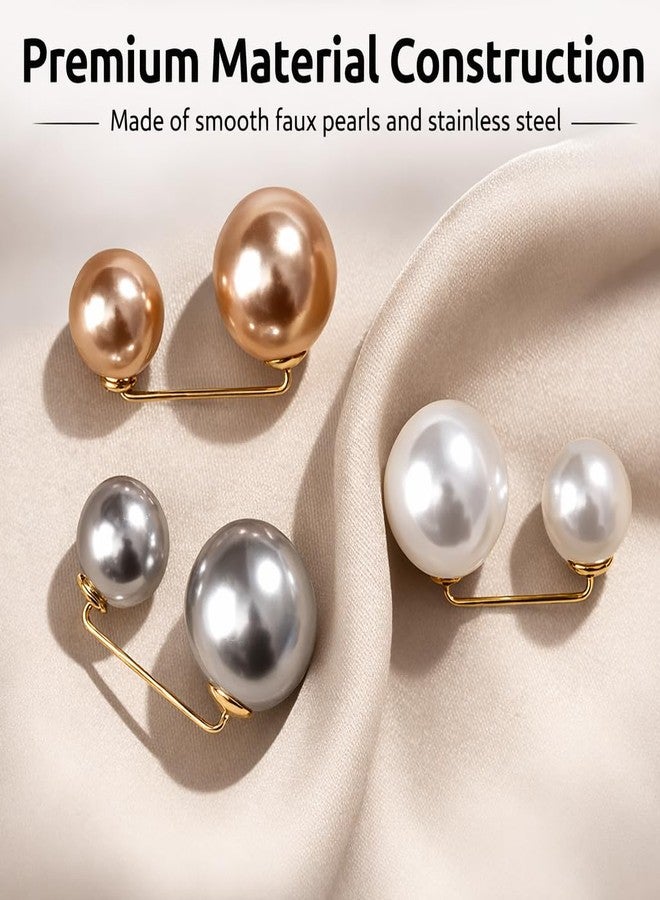 KANAKADHARA 6Pcs Artificial Pearl Brooch Pins for Women Girls Wedding Party Decorations | Anti-Exposure Safety Pins for Saree, Sweater, Shawl, Shirt, Hat & Bag | Decorative Cover-Up Buttons , 2 Styles ( 6 Pieces ) (Brooch Pins) - Image 5