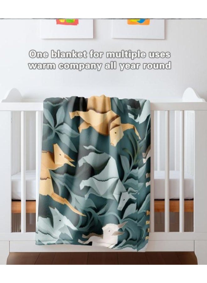 عام بطانية رقيقة من الفانيلا الكرتونية للأطفال والرضع (دافئة ومريحة، ومناسبة للنوم والألعاب) 70 سم * 100 سم - Image 5