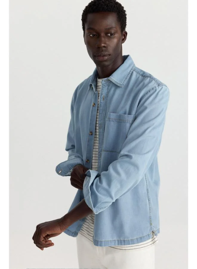 Springfield  Denim overshirt fit shirt for Men | Best Price UAE