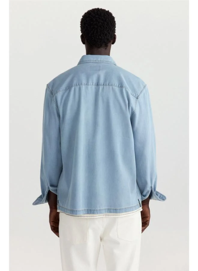 Springfield  Denim overshirt fit shirt for Men | Best Price UAE