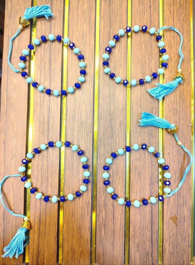 Koogly Evil Eye Black Thread Nazariya Bracelet Rakhi | Nazar Battu | For Girls(Color - Blue) (2) - Image 4