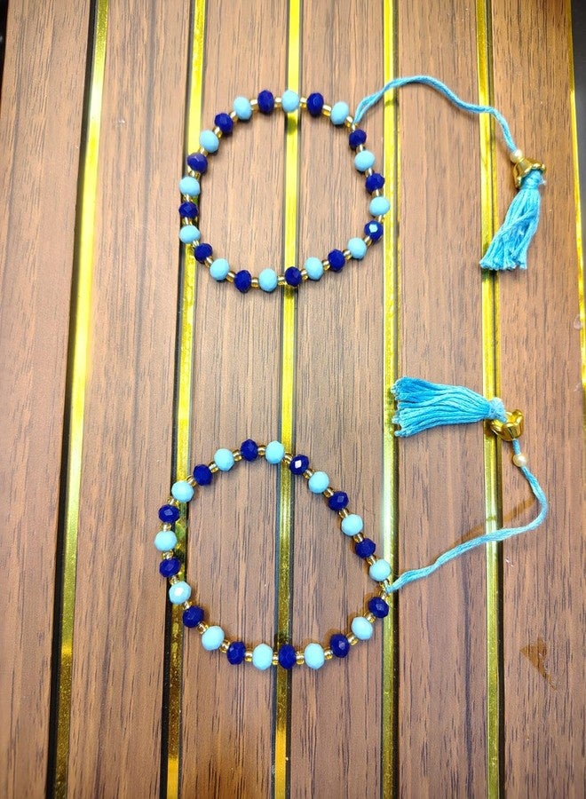 Koogly Evil Eye Black Thread Nazariya Bracelet Rakhi | Nazar Battu | For Girls(Color - Blue) (2) - Image 2