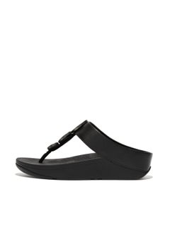 FitFlop 049-683 صندل نسائي من Fitflop هالة معدنية من الأمام FE5-090 باللون الأسود  - Image 5