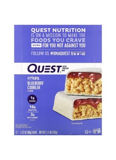 QUEST NUTRITION Quest Nutrition, Hero Protein Bar, Crispy Blueberry Cobbler, 12 Bars, 2.12 oz (60 g) Each  - Image 1