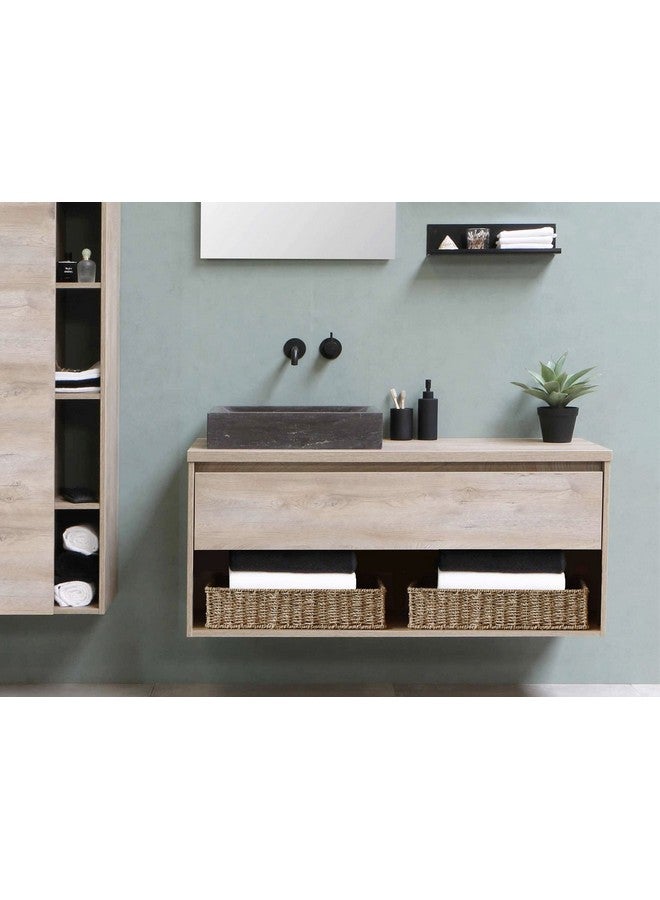 StorageWorks Large Seagrass Tray for Bathroom, Seagrass Storage Baskets for Shelves, Handwoven Natural Wicker Baskets for Organizing, 2-Pack - Image 4