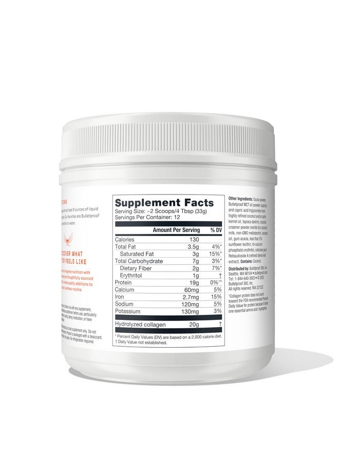 Bulletproof Chocolate Collagen Peptides Powder with MCT Oil, 14.3 Ounces, Grass-Fed Collagen Protein for Skin, Bone and Joint Support, Pasture Raised, No Added Hormones - Image 2