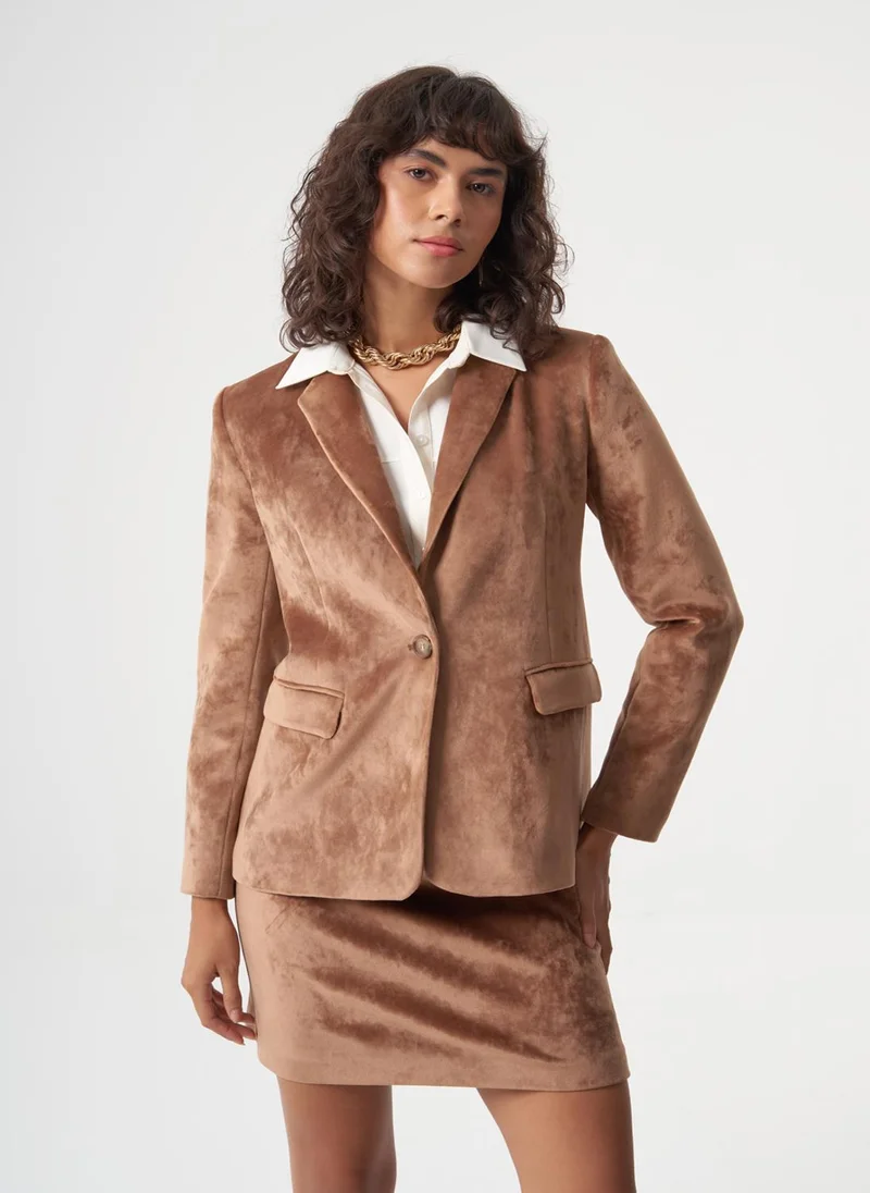 MIZALLE Suede Texture Jacket