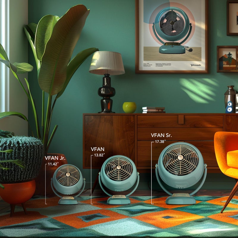 Vornado مروحة دوراندو VFAN العتيقة، 3 سرعات، هيكل معدني، تدفق هواء قابل للتعديل، أخضر - Image 4