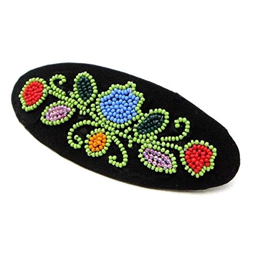 La vivia Handmade Beaded Indian Hair BarretteSeed Beaded Hair ClipNative American Style beaded Hair band for WomenOne of a kind fashion Jewelery Z29SB2