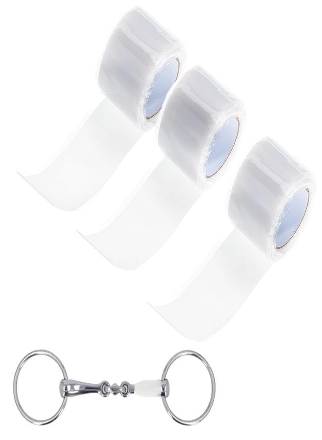 NICENEEDED 3 Rolls Horse Bit Wrap Band, 0.98 x 39.37 Inch Elastic Silicone Tape Bit Protection Band for Horses, Horses Bit Accessories for Equine Equestrian Supplies - Image 1