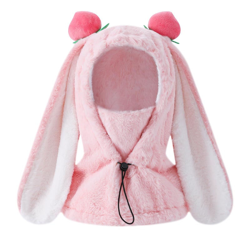 Soapjuice Ski Helmet Cover Removable Face MaskVelvet BalaclavaWarmWindResistant for Skiing Snowboarding PinkDouble Peach - Image 2