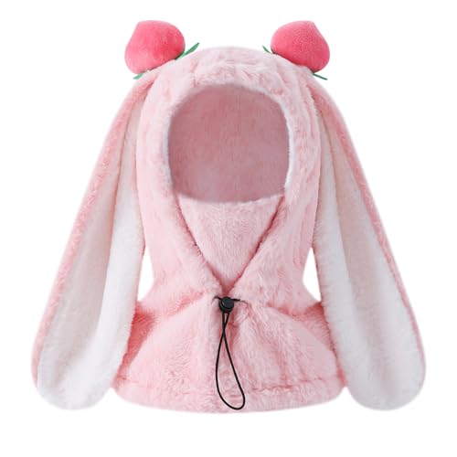 Soapjuice Ski Helmet Cover Removable Face MaskVelvet BalaclavaWarmWindResistant for Skiing Snowboarding PinkDouble Peach - Image 1