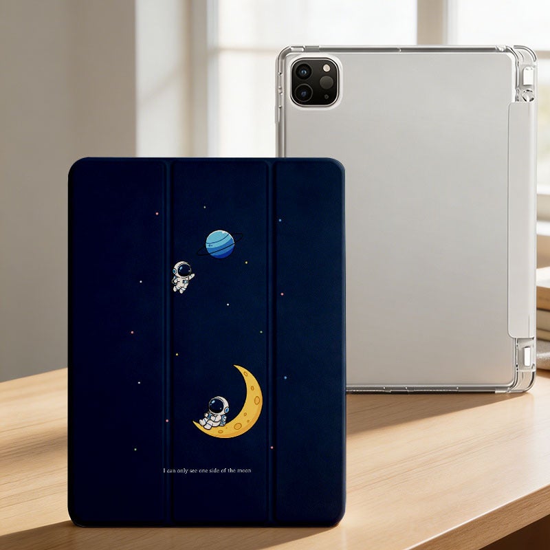Tablet Case for iPad, Astronauts One Side Of The Moon, iPad Protective Case for Mini Air Pro 4 5 6 7 8 9 10 11 12, for 7.9 8.3 9.7 10.2 10.5 10.9 11 12.9 13 inch Clear Acrylic Shockproof Cover with Stand - Image 3
