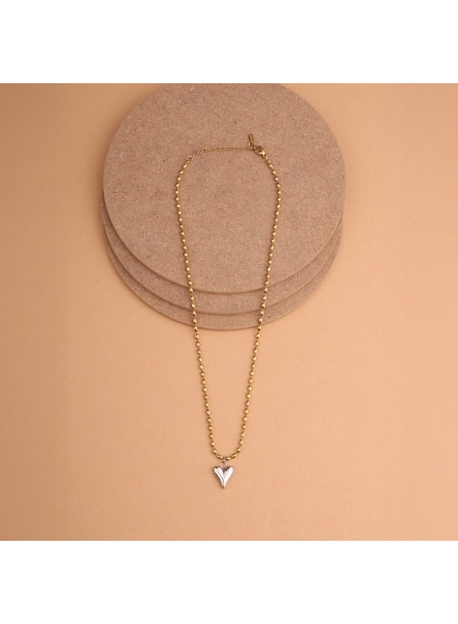 Palmonas 18K Gold Tone Plated Dual-Tone Heart Glow Pendant Necklace For Women - Waterproof & Anti-Tarnish - Image 2