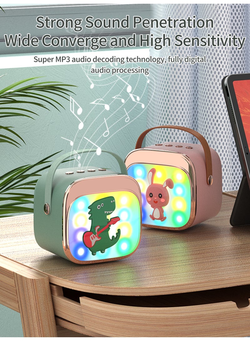 BESTIS Portable Bluetooth Speaker with Dual Wireless Microphones, Portable Karaoke System, 5W HiFi Sound, Colorful Lights - Image 4