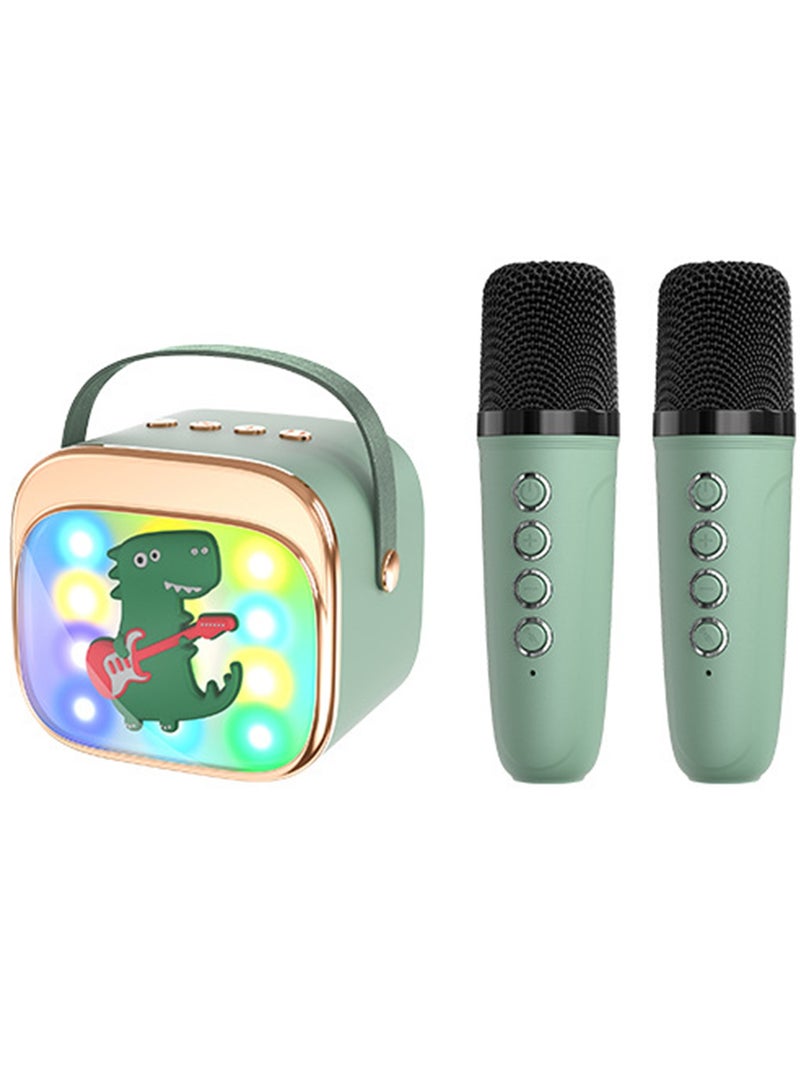 BESTIS Portable Bluetooth Speaker with Dual Wireless Microphones, Portable Karaoke System, 5W HiFi Sound, Colorful Lights - Image 1