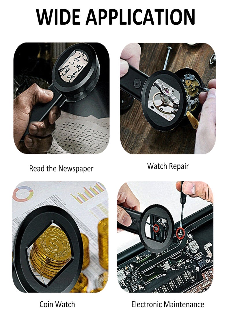 Generic Digital Magnifier with 2.0inch IPS Screen 100X Magnifying Glass with Light Magnifier for Reading White and Purple Lights Windows Compatible - Image 2