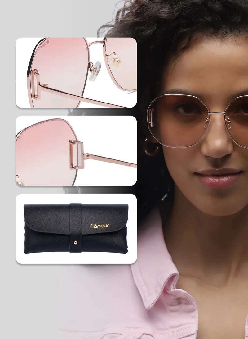 flâneur Stylish Round Polarized Sunglasses For Women and Men Gold