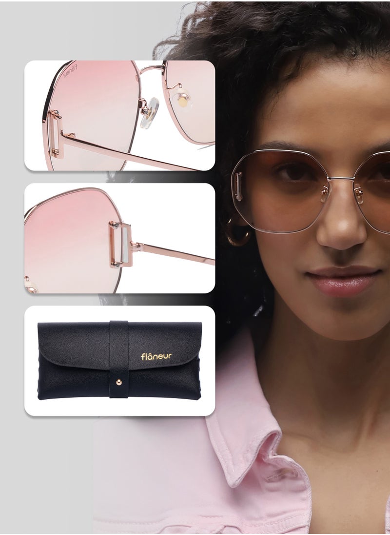 flâneur - Stylish Round Polarized Sunglasses For Women and Men Gold - Image 1