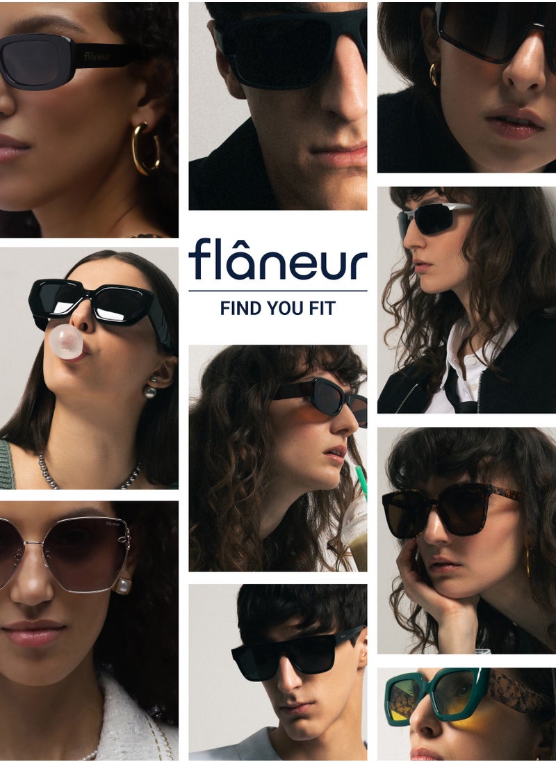 flâneur - Stylish Round Polarized Sunglasses For Women and Men Gold - Image 1