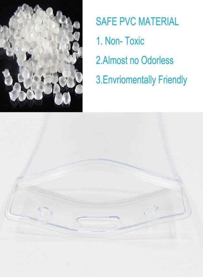 KANAbee Horizontal Clear Waterproof ID Card Holders with Sealable Zip Name Tag Badge (Transparent Horizontal) - (Pack of 5) - Image 5