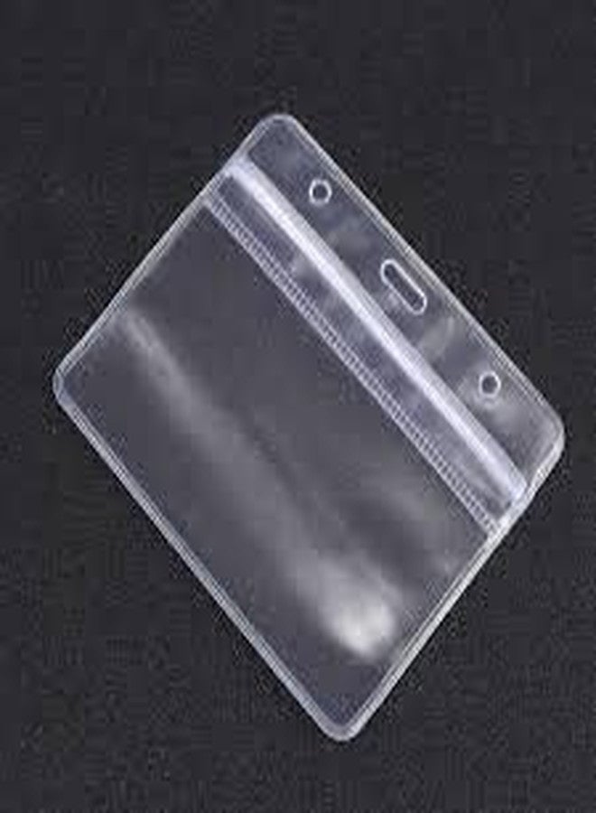 KANAbee Horizontal Clear Waterproof ID Card Holders with Sealable Zip Name Tag Badge (Transparent Horizontal) - (Pack of 5) - Image 2