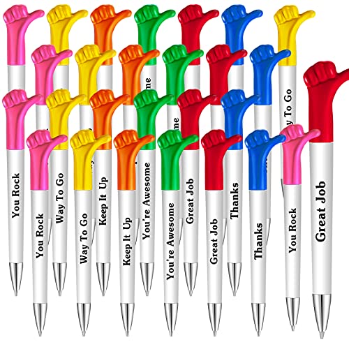 Woanger 90 Pieces Thumbs up Pens Thank You Inspirational Quotes Graduation Gifts Bulk Employee Appreciation Motivational Ballpoint Pen for Student Teacher Nurse Coworker Present - Image 1