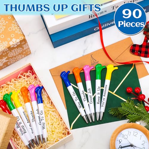 Woanger 90 Pieces Thumbs up Pens Thank You Inspirational Quotes Graduation Gifts Bulk Employee Appreciation Motivational Ballpoint Pen for Student Teacher Nurse Coworker Present - Image 3